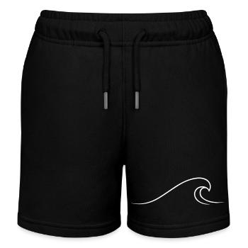 Wellenlinie Minimalistische Welle - Kinder Organic Joggingshorts Mini Bolter von Stanley/Stella - Schwarz - Vorne