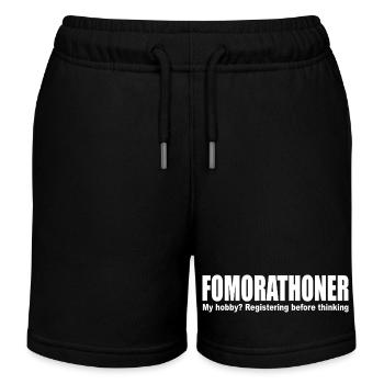 Fomorathoner Run Marathon FOMO Training Endurance - Kids Organic Sweat Shorts by Stanley/Stella - black - Front