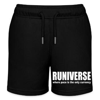 Runiverse Pace Is Currency Running is my Universe - Kids Organic Sweat Shorts by Stanley/Stella - black - Front