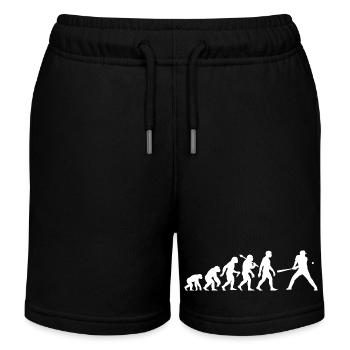 Baseball Evolution Baseball Player Batsman - Kids Organic Sweat Shorts by Stanley/Stella - black - Front