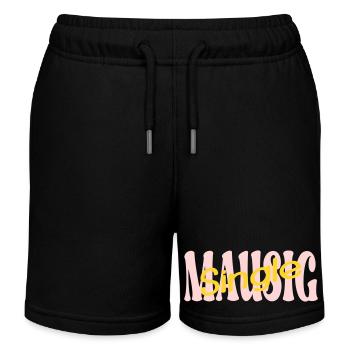 Single Mouse Girlfriend - Kids Organic Sweat Shorts by Stanley/Stella - black - Front