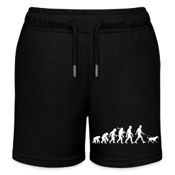 Man With Dog Evolution Walking For Men - Kids Organic Sweat Shorts by Stanley/Stella - black - Front