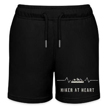 Hiker At Heart Heartbeat - Kids Organic Sweat Shorts by Stanley/Stella - black - Front