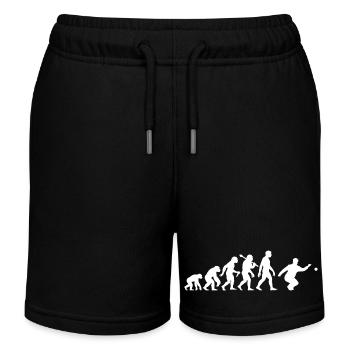 Bocce and Petanque Player Evolution Graphic - Kids Organic Sweat Shorts by Stanley/Stella - black - Front