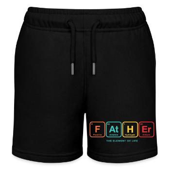 Father Periodic Table Dad Gift - Kids Organic Sweat Shorts by Stanley/Stella - black - Front