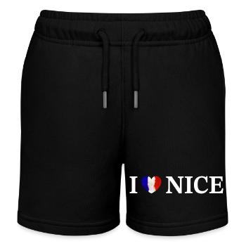 I love Nice France Nice - Kids Organic Sweat Shorts by Stanley/Stella - black - Front
