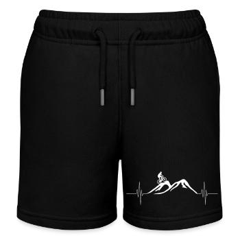 Mountain Bike Heartbeat - Kids Organic Sweat Shorts by Stanley/Stella - black - Front