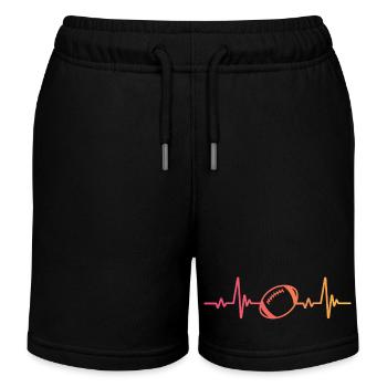 Rugby Sunset Heartbeat Rugby Rugby Man - Kids Organic Sweat Shorts by Stanley/Stella - black - Front