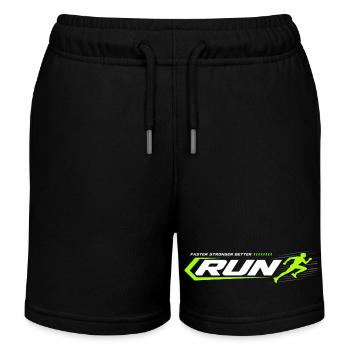 Neon Run Logo Sprint Look - Kids Organic Sweat Shorts by Stanley/Stella - black - Front