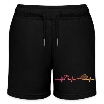 Tennis Herzschlag Tennisschläger Tennisspiel - Kinder Organic Joggingshorts Mini Bolter von Stanley/Stella - Schwarz - Vorne