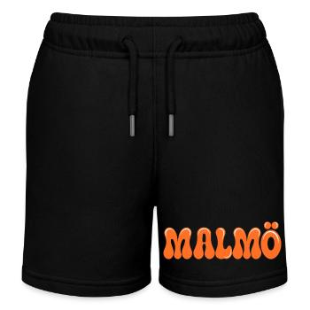 Malmö Neon Orange Retro - Kinder Organic Joggingshorts Mini Bolter von Stanley/Stella - Schwarz - Vorne