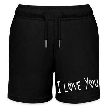 VALENTINSTAG. ICH LIEBE DICH. ICH LIEBE DICH. LIEBE. LIEBE - Kinder Organic Joggingshorts Mini Bolter von Stanley/Stella - Schwarz - Vorne