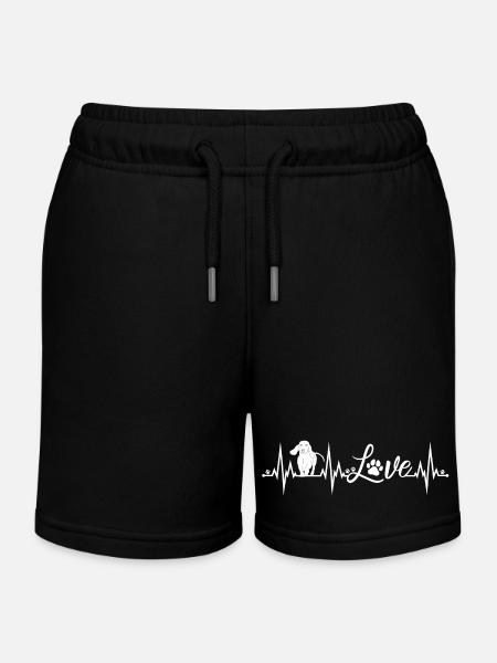 Battements de cœur de teckel - Short de jogging enfant bio Stanley/Stella - noir