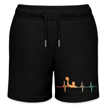 Heartbeat Wasserball - Kinder Organic Joggingshorts Mini Bolter von Stanley/Stella - Schwarz - Vorne