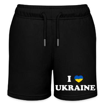 I Love Ukraine - Kids Organic Sweat Shorts by Stanley/Stella - black - Front