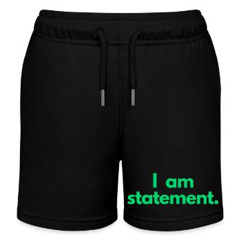 statement txt green - Kids Organic Sweat Shorts by Stanley/Stella - black - Front