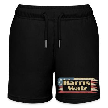 Harris Walz amerikanische Flagge vintage - Kinder Organic Joggingshorts Mini Bolter von Stanley/Stella - Schwarz - Vorne