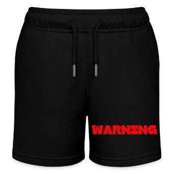 WARNING - Kids Organic Sweat Shorts by Stanley/Stella - black - Front