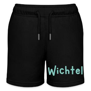 Wichtel blau - Kinder Organic Joggingshorts Mini Bolter von Stanley/Stella - Schwarz - Vorne