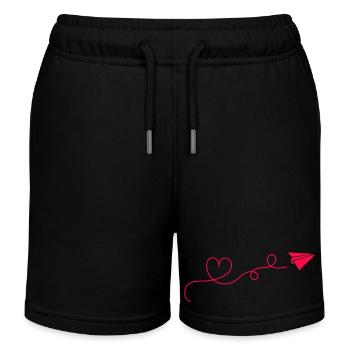 Coeur d’avion en papier - Short de jogging enfant bio Stanley/Stella - noir - Devant