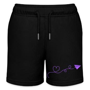 Coeur d’avion en papier - Short de jogging enfant bio Stanley/Stella - noir - Devant