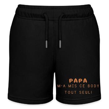 Baby - Birth - Pregnancy - Dad - Mom - Baby - Kids Organic Sweat Shorts by Stanley/Stella - black - Front