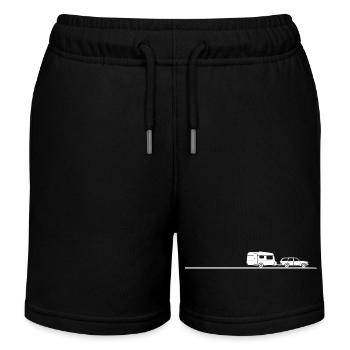 Caravan camping shirt for caravan fans - Kids Organic Sweat Shorts by Stanley/Stella - black - Front