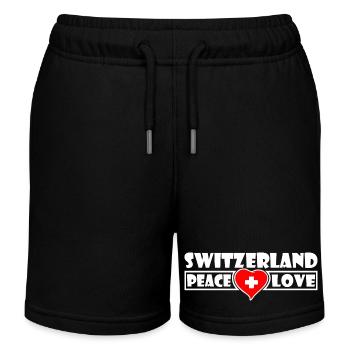 Switzerland - Kids Organic Sweat Shorts by Stanley/Stella - black - Front