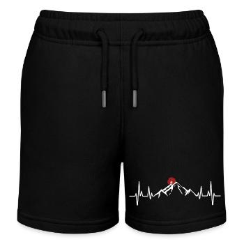 Wandern Bergsteigen Klettern Herzfrequenz Puls - Kinder Organic Joggingshorts Mini Bolter von Stanley/Stella - Schwarz - Vorne