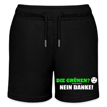 DIE GRÜNEN NEIN DANKE - Kinder Organic Joggingshorts Mini Bolter von Stanley/Stella - Schwarz - Vorne