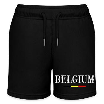 BELGIUM! Belgium, België, Belgien, Belgiek - Kids Organic Sweat Shorts by Stanley/Stella - black - Front