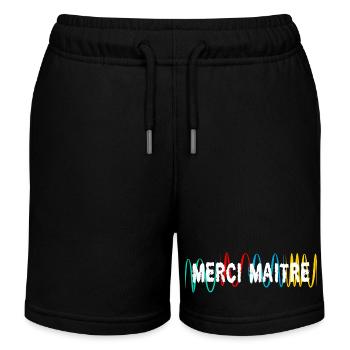 MERCI. MERCI MAÎTRE. CADEAU MAÎTRE. VACANCES. ÉTÉ. - Short de jogging enfant bio Stanley/Stella - noir - Devant