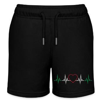 Herzschlag Italien - Kinder Organic Joggingshorts Mini Bolter von Stanley/Stella - Schwarz - Vorne