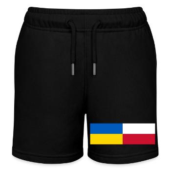 Ukraine Pologne drapeau ensemble - Short de jogging enfant bio Stanley/Stella - noir - Devant