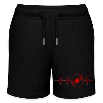 enregistrement de fréquence cardiaque lp rouge - Short de jogging enfant bio Stanley/Stella - noir - Devant