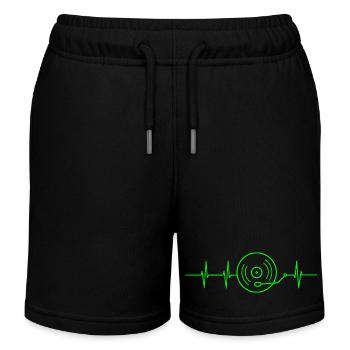 Fréquence cardiaque sur platine - Short de jogging enfant bio Stanley/Stella - noir - Devant