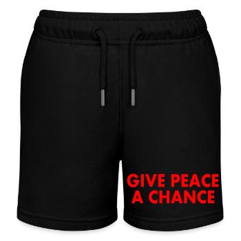 Give peace a chance - Kinder Organic Joggingshorts Mini Bolter von Stanley/Stella - Schwarz - Vorne