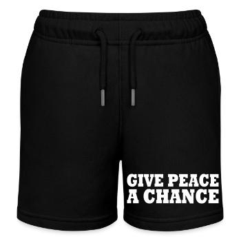 Give peace a chance - Short de jogging enfant bio Stanley/Stella - noir - Devant