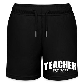 Enseignant Est. 2023 Diplôme d’enseignant Cadeau d’enseignant - Short de jogging enfant bio Stanley/Stella - noir - Devant