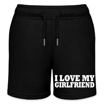 I love my girlfriend - Kids Organic Sweat Shorts by Stanley/Stella - black - Front