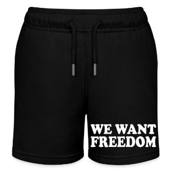 We want freedom - Short de jogging enfant bio Stanley/Stella - noir - Devant