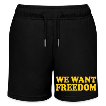 We want freedom - Short de jogging enfant bio Stanley/Stella - noir - Devant