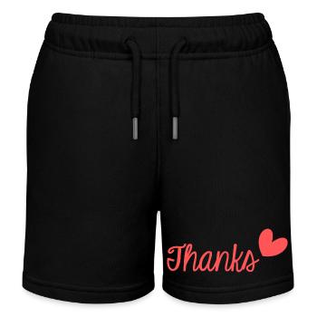 THANK YOU. THANKS. THANK YOU. ANNIVERSARY. BIRTH. - Kids Organic Sweat Shorts by Stanley/Stella - black - Front