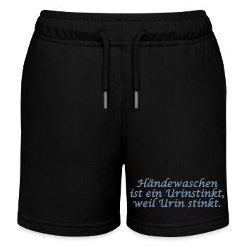 Urinstinkt - weil Urin stinkt - Kinder Organic Joggingshorts Mini Bolter von Stanley/Stella - Schwarz - Vorne
