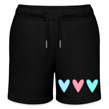 HERZ. HERZ. HEILIGER VALENTINSTAG. LIEBE. LIEBE. PAAR. - Kinder Organic Joggingshorts Mini Bolter von Stanley/Stella - Schwarz - Vorne