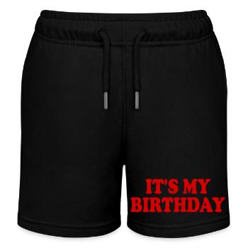 It's my birthday - Short de jogging enfant bio Stanley/Stella - noir - Devant