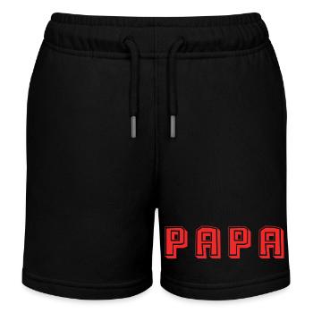 VATERTAG. FROHER VATERTAG. PAPA. ALLES GUTE ZUM GEBURTSTAG. - Kinder Organic Joggingshorts Mini Bolter von Stanley/Stella - Schwarz - Vorne
