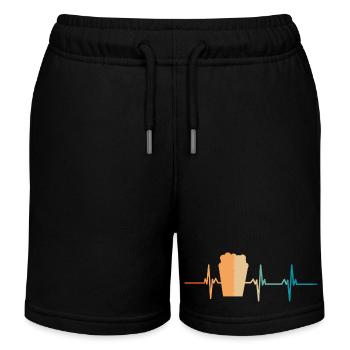 Popcorn-Herzschlag - Kinder Organic Joggingshorts Mini Bolter von Stanley/Stella - Schwarz - Vorne