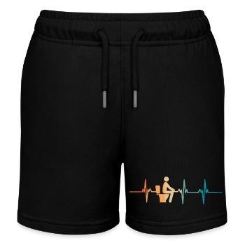 Heartbeat toilet - Kids Organic Sweat Shorts by Stanley/Stella - black - Front