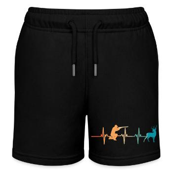 Battement de cœur chasseur - Short de jogging enfant bio Stanley/Stella - noir - Devant